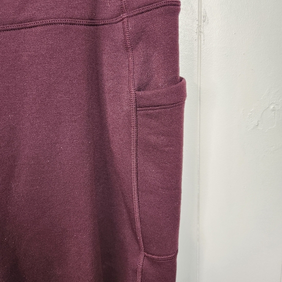 Athleta Altitude Stash Tight Polartech Lined Fleece Leggings Burgundy Size 2X - Picture 8 of 9
